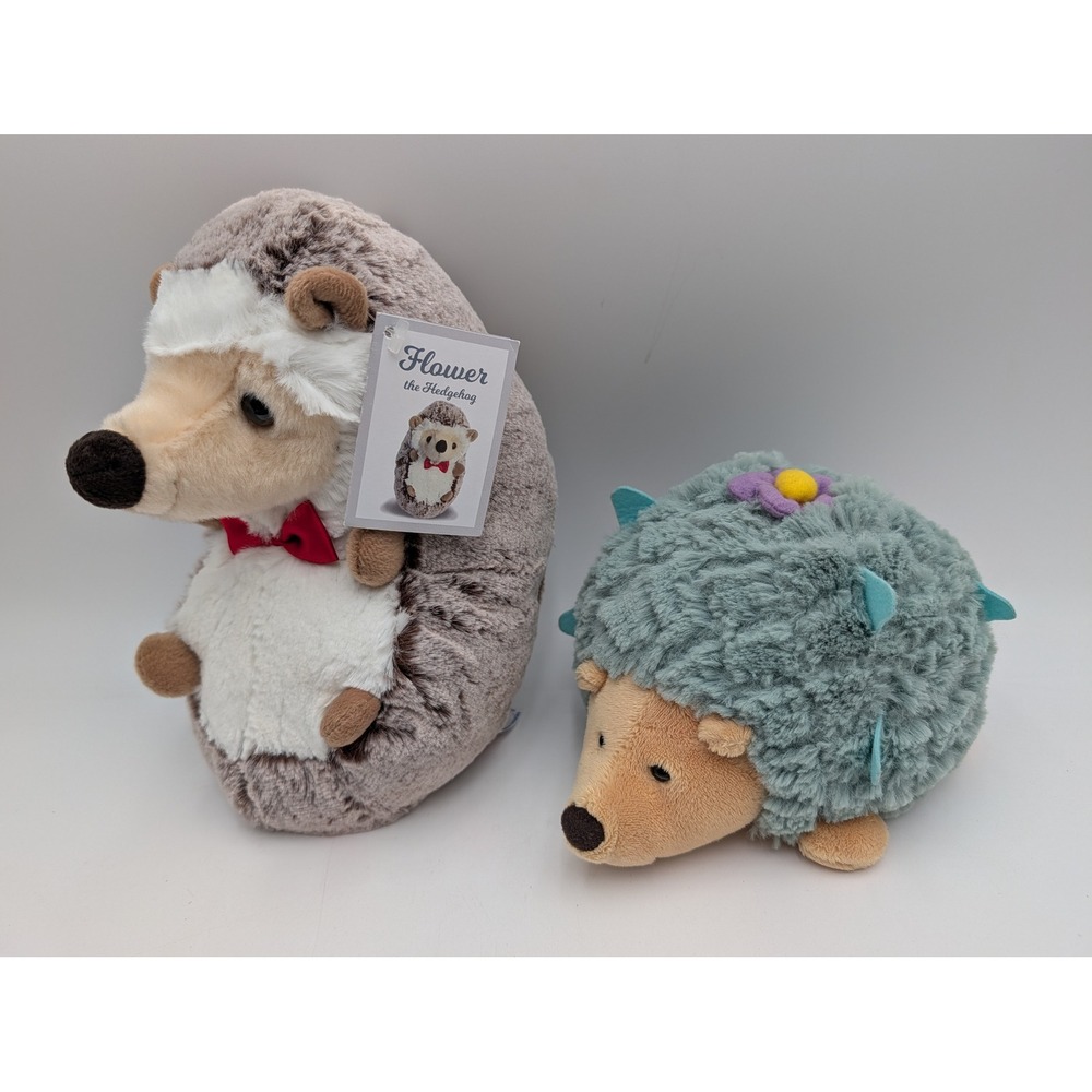 Aurora Plush Hedgehog Lot Brown Teal Flower Cactus Bowtie 2019 2022‎